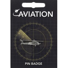 Apache Helicopter Pin Badge - Pewter
