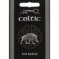 Celtic Boar Pin Badge - Pewter