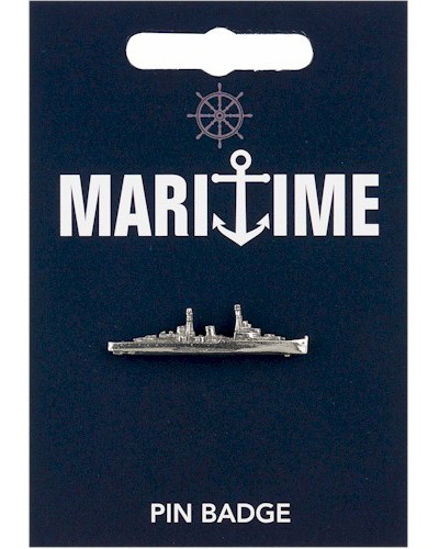 Battleship Pin Badge - Pewter