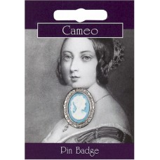 Victorian Cameo Pin Badge - Pewter