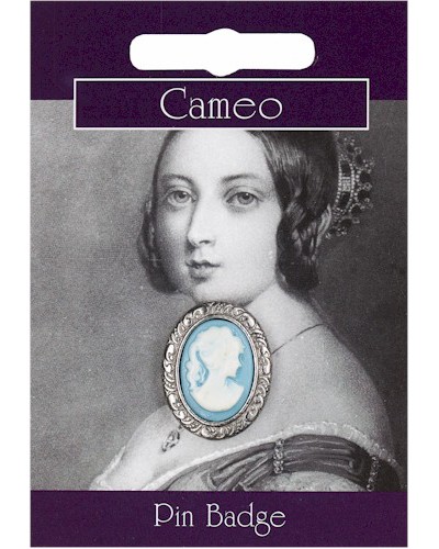 Victorian Cameo Pin Badge - Pewter