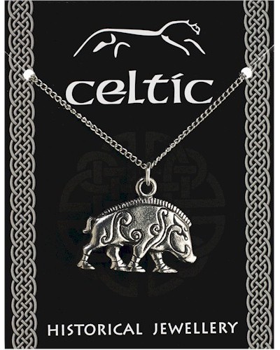 Celtic Boar Pendant - Pewter