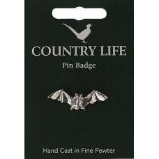 Country Life Bat Pin Badge - Pewter