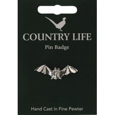 Country Life Bat Pin Badge - Pewter