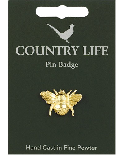 Country Life Bee Pin Badge - Gold Plated