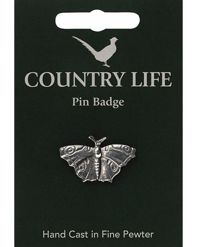 Country Life Butterfly Pin Badge - Pewter