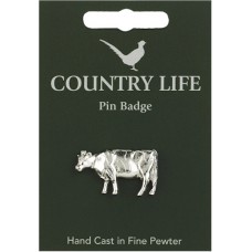 Country Life Cow Pin Badge - Pewter