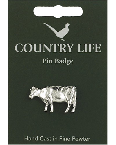Country Life Cow Pin Badge - Pewter