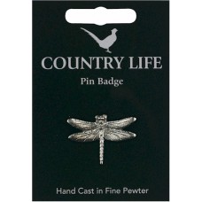 Country Life Dragonfly Pin Badge - Pewter