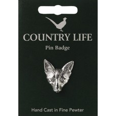 Country Life Fox Pin Badge - Pewter