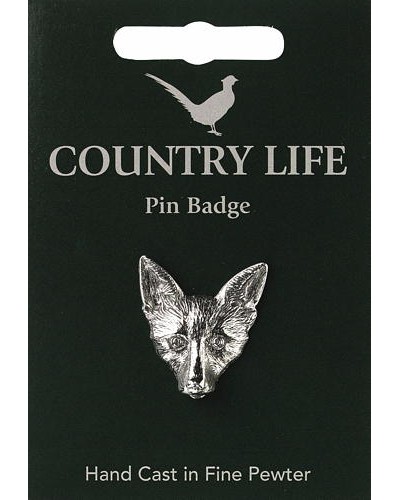 Country Life Fox Pin Badge - Pewter