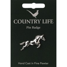 Country Life Horse Pin Badge - Pewter