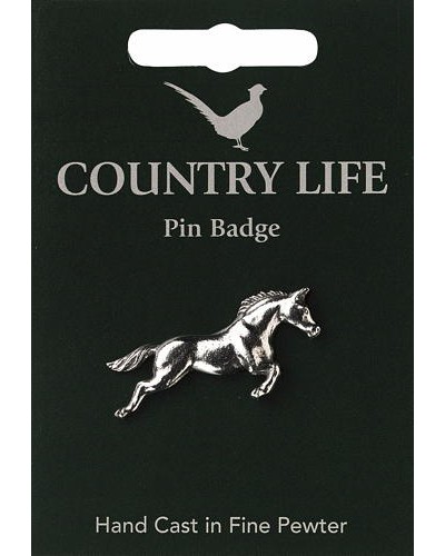 Country Life Horse Pin Badge - Pewter
