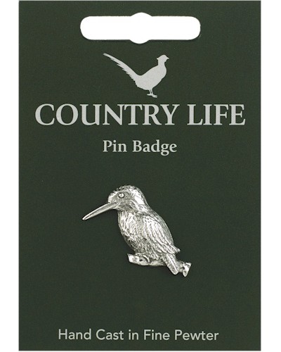 Country Life Kingfisher Pin Badge - Pewter