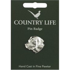 Country Life Labrador Head Pin Badge - Pewter