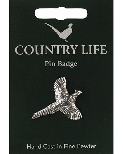 Country Life Pheasant Pin Badge - Pewter