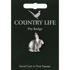 Country Life Rabbit Pin Badge - Pewter