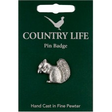 Country Life Squirrel Pin Badge - Pewter