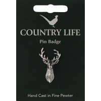 Country Life Stag Pin Badge - Pewter