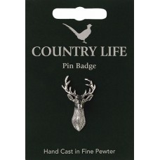 Country Life Stag Pin Badge - Pewter