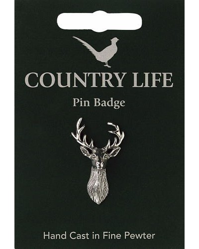 Country Life Stag Pin Badge - Pewter