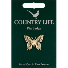 Country Life Swallowtail Pin Badge - Gold Plated