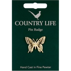 Country Life Swallowtail Pin Badge - Gold Plated