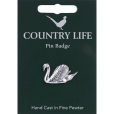 Country Life Swan Pin Badge - Pewter