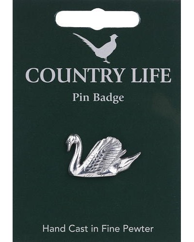 Country Life Swan Pin Badge - Pewter