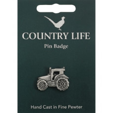 Country Life Tractor Pin Badge - Pewter