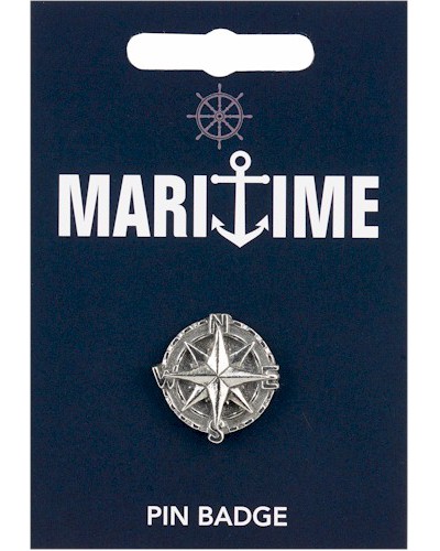 Compass Pin Badge - Pewter