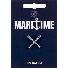 Crossed Oars Pin Badge - Pewter