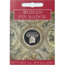 Roman Column Pin Badge - Pewter