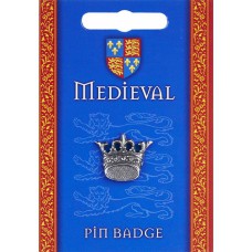 St Edward Crown Pilgrim Pin Badge - Pewter
