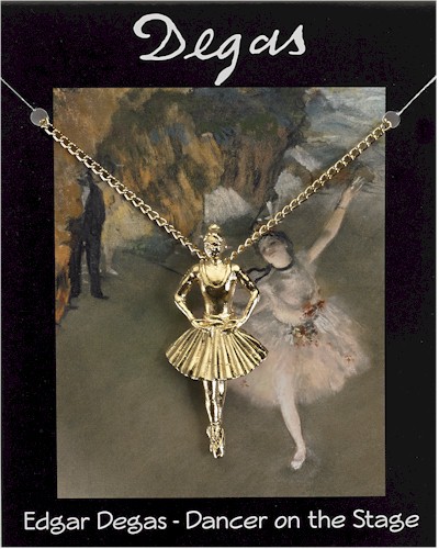 Degas Dancer Pendant on Chain - Gold Plated