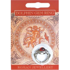 Dolphin Gem Ring - Pewter