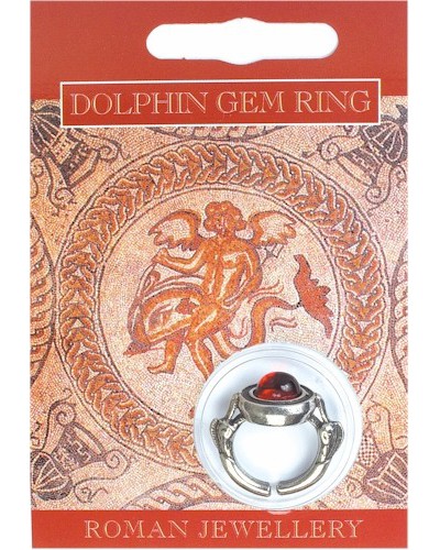 Dolphin Gem Ring - Pewter