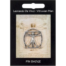 Da Vinci Vitruvian Man Pin Badge - Pewter