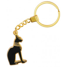 Egyptian Cat Enamel Double-Sided Key-Ring