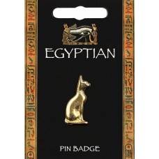 Egyptian Cat Pin Badge - Gold Plated