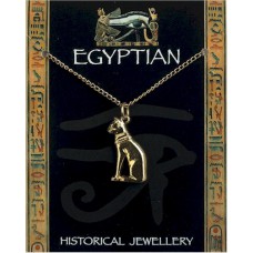Egyptian Cat Pendant on Chain - Gold Plated