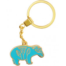 Egyptian Hippo Enamel Double-Sided Key-Ring
