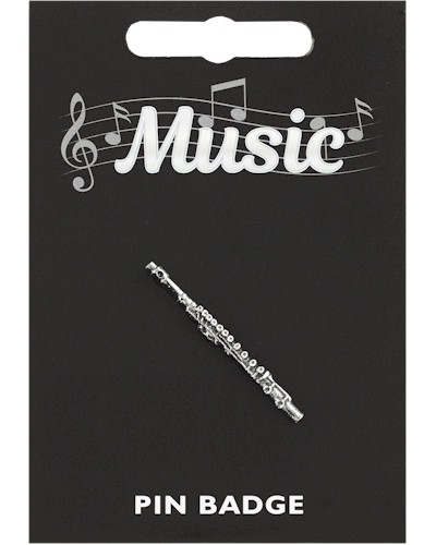 Flute Pin Badge - Pewter