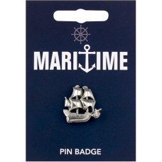 Galleon Pin Badge - Pewter