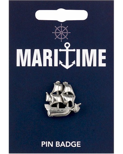 Galleon Pin Badge - Pewter