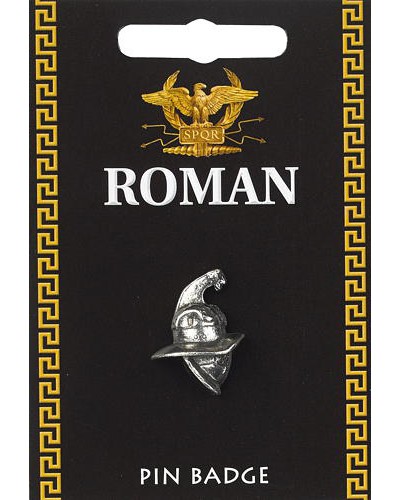 Gladiator Helmet Pin Badge - Pewter