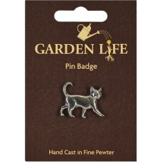 Cat Pin Badge - Pewter