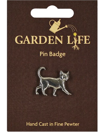 Cat Pin Badge - Pewter