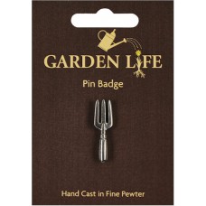 Hand Fork Pin Badge - Pewter