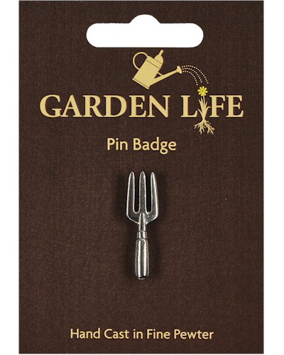 Hand Fork Pin Badge - Pewter
